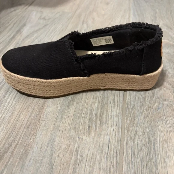 Women's TOMS Valencia Platform Espadrille - Black - 6 - Picture 4 of 12